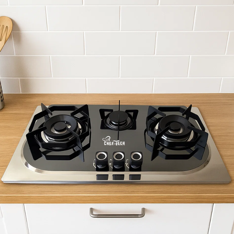 Cheftech Automatic Gas Stove Stainless Steel with EPS Burner Gas Hob imported Size 28x16