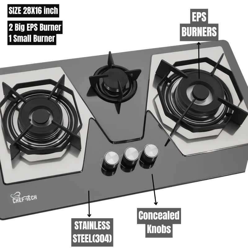 Model EPS A9 Stainless Steel with eps Burners type size 28x16
