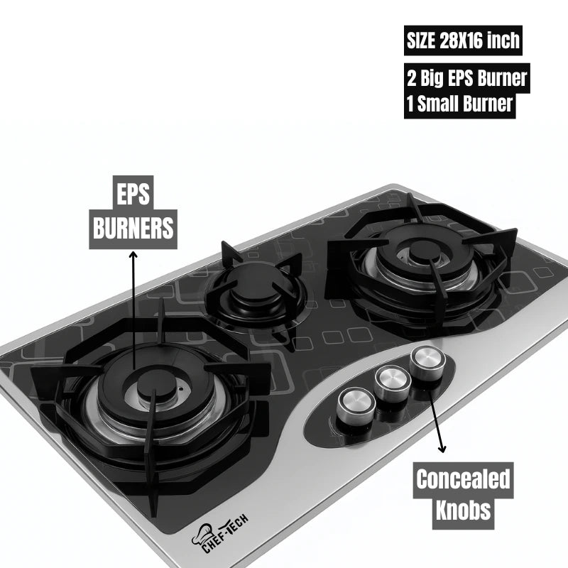 Model EPS A7 Stainless Steel with eps Burners type size 28x16