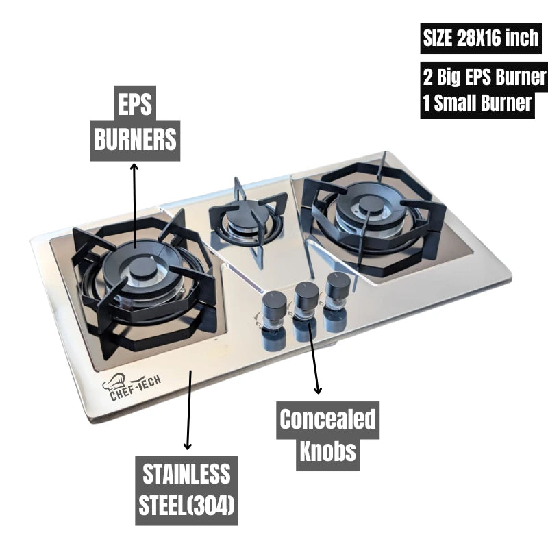 Model EPS A55 Stainless Steel with eps type Burners size 28x16
