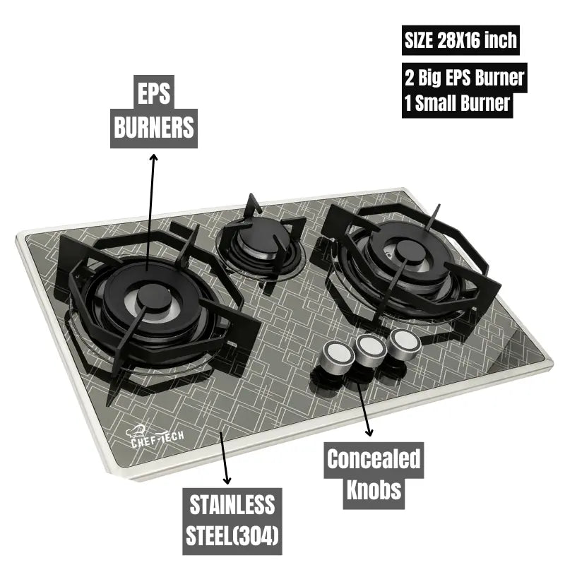 Model EPS B2 Stainless Steel with eps Burners type size 28x16