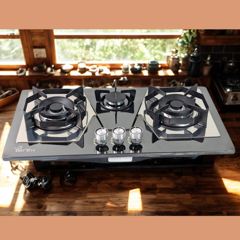 Cheftech Automatic Gas Stove Stainless Steel with EPS Burner Gas Hob imported Size 28x16