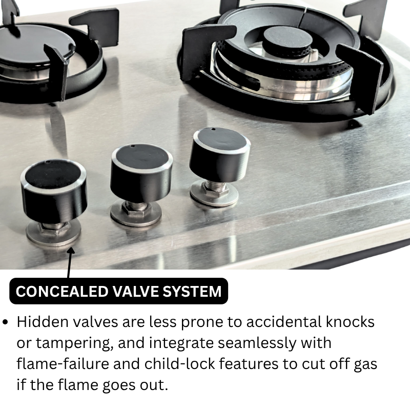 ChefTech Three Burner Stainless Steel Hob With Auto Ignition EPS Burner 28x16