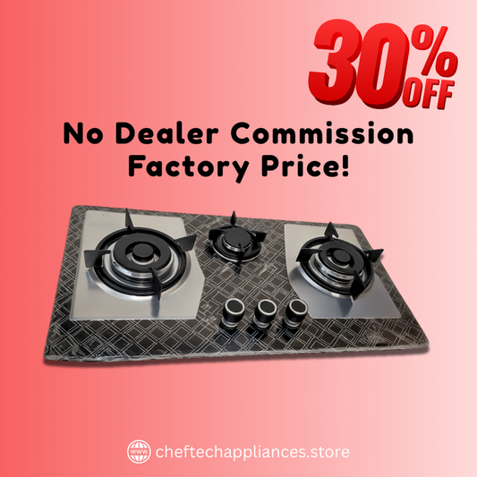 Cheftech Automatic Gas Stove Stainless Steel with EPS Burner Gas Hob imported Chula Size 28x16
