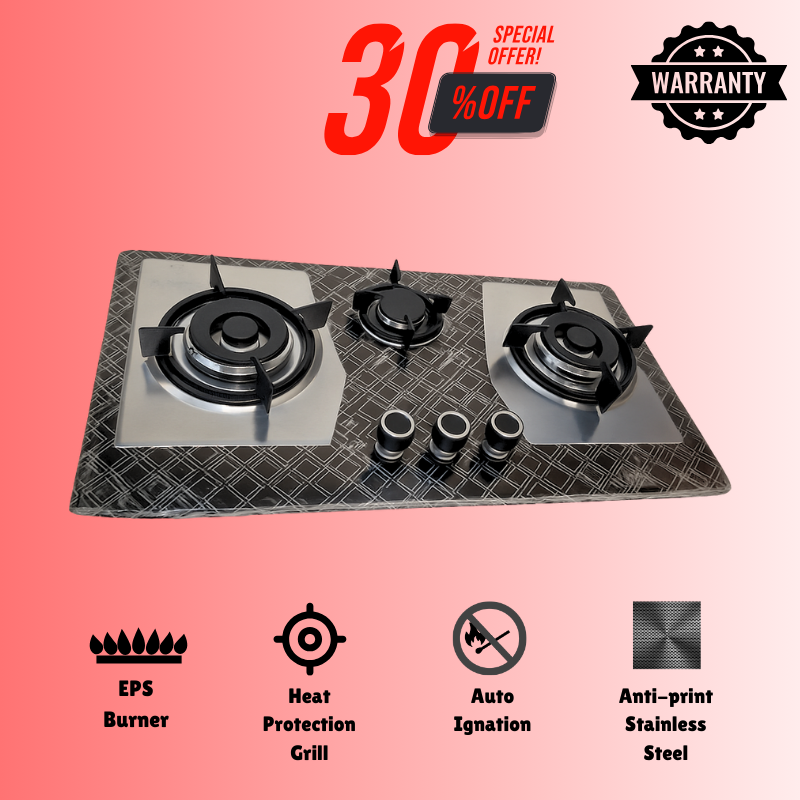 Cheftech Automatic Gas Stove Stainless Steel with EPS Burner Gas Hob imported Chula Size 28x16