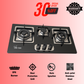 Cheftech Automatic Gas Stove Stainless Steel with EPS Burner Gas Hob imported Size 28x16